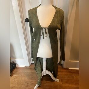 Anthropologie Metallic Beautiful Olive Cardigan. NWOT. Never worn.
